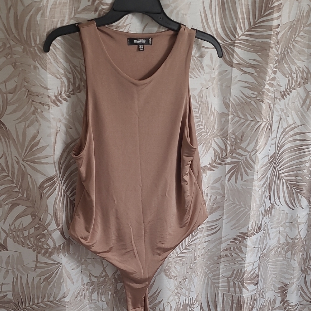 Missguided Sleeveless Tan Bodysuit
